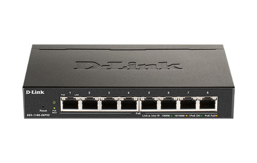 D-Link 8-Port Gigabit Smart Managed PoE Switch with 4 PoE ports