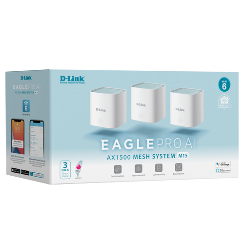 D-Link EAGLE PRO AI AX1500 Mesh System (3-Pack)