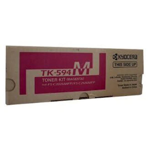 Kyocera TK-594 Magenta Toner Cartridge box with label and brand logo on a white background.