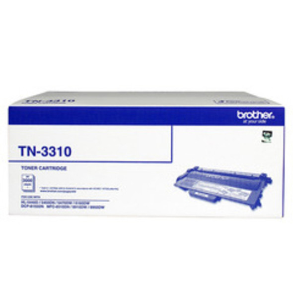 Brother TN3310 Toner Cartridge box packaging with blue and white design and product illustration shown.