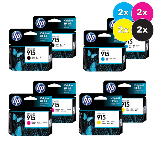 HP 915 Ink Cartridge Value Pack  - Includes: [2 x Black, Cyan, Magenta, Yellow]