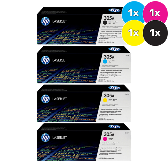 HP 305X/ 305A Toner Cartridges Value Pack  - Includes: [1 x Black, Cyan, Magenta, Yellow]