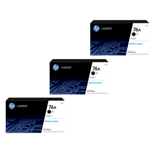 HP 76A Toner Cartridges Value Pack - Includes: [3 x Black]