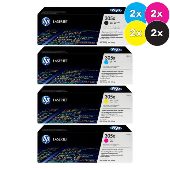 HP 305X Toner Cartridges Value Pack  - Includes: [2 x Black, Cyan, Magenta, Yellow]