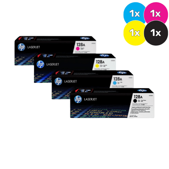 HP 128A Toner Cartridges Value Pack - Includes: [1 x Black, Cyan, Magenta, Yellow]