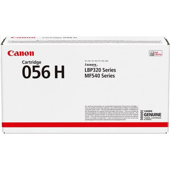 Canon MF543X genuine cartridge 056 H for LBP320 and MF540 series printer, red stripe detail.