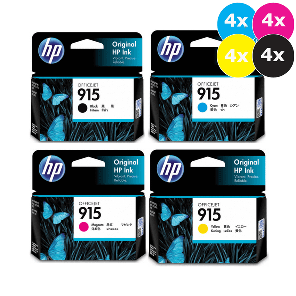 HP 915 Ink Cartridge Value Pack  - Includes: [4 x Black, Cyan, Magenta, Yellow]
