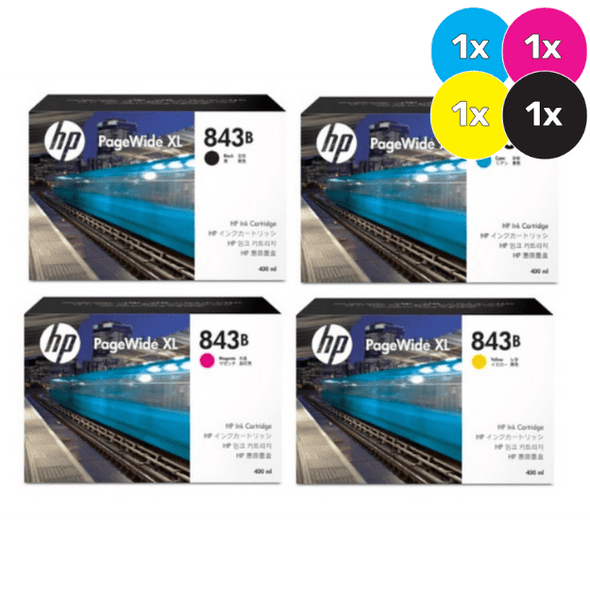 HP 843B Ink Cartridge Value Pack - Includes: [1 x Black, Cyan, Magenta, Yellow]