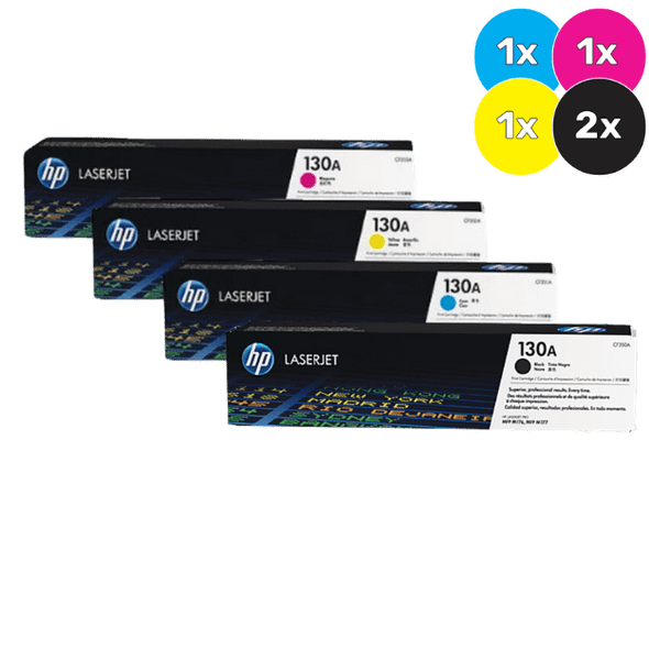 HP 130A Toner Cartridges Value Pack  - Includes: [2 x Black, 1 x Cyan, Magenta, Yellow]