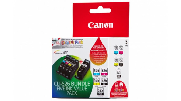 Canon CLI526 Ink Cartridge Value Pack - Includes [2x Black, 1x Cyan, Magenta, Yellow]