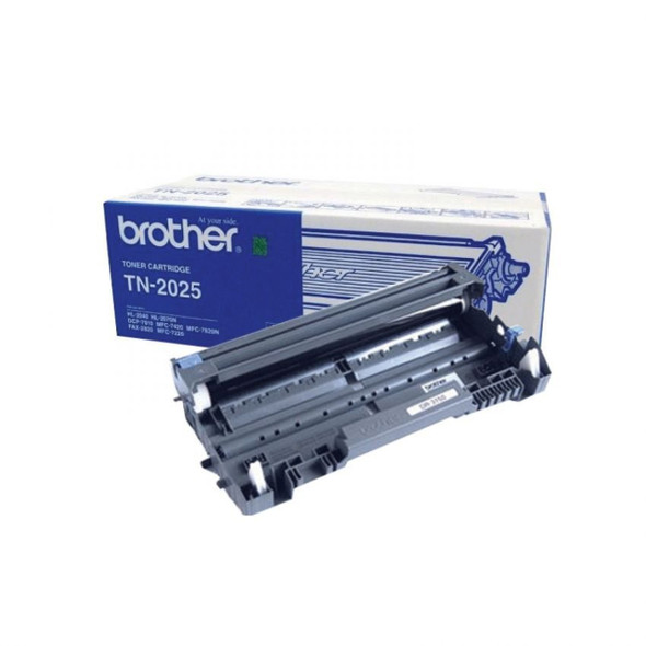 Brother DR2025 Drum Unit, genuine Brother product, in packaging, showing drum unit and box clearly.