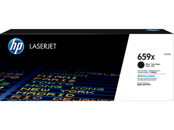 HP Genuine 659X Black Toner Cartridge, high yield, LaserJet, by HP, in original packaging.