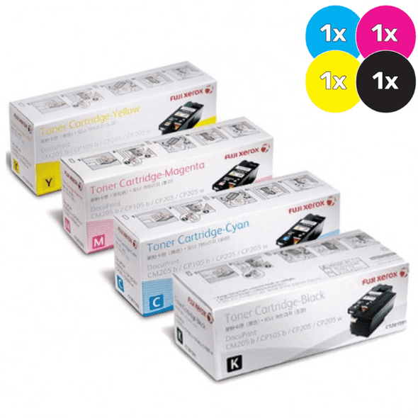 Fuji Xerox CP105 Toner Cartridges Value Pack - Includes: [1 x Black, Cyan, Magenta, Yellow]