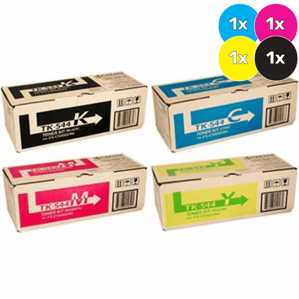 Kyocera TK-544 Toner Cartridges Value Pack - Includes: [1 x Black, Cyan, Magenta, Yellow]