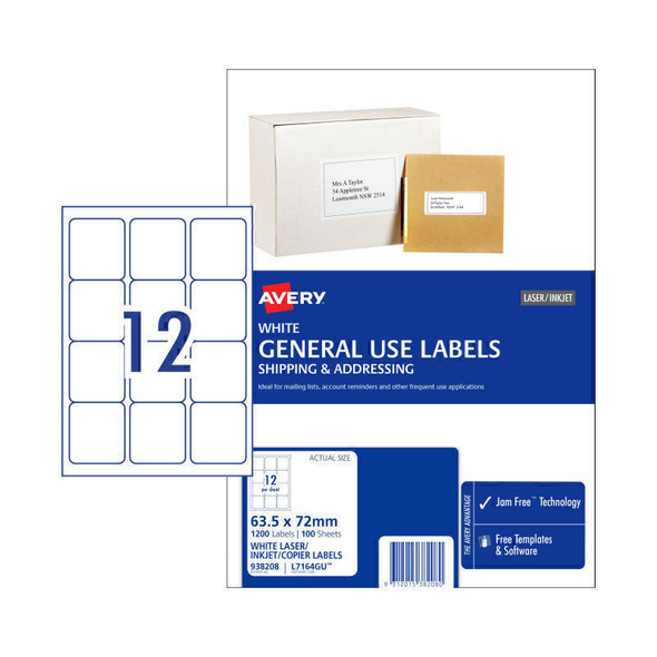 Avery General Label L7164GU 12Up Pk100