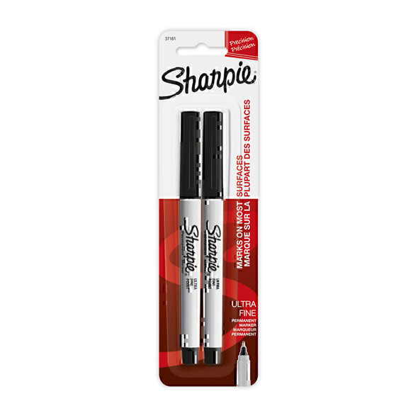 Sharpie Permanent Marker UFP Black Pack of 2 Box of 6
