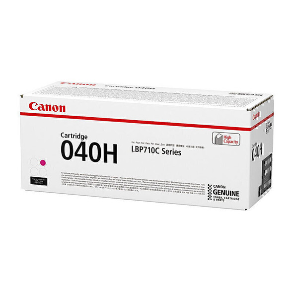 Canon 040H genuine printer cartridge, white box with red stripe and black text.