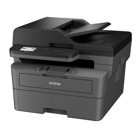 Brother MFC-L2820DW Laser Printer, a black multifunction printer with scanner and paper tray visible.