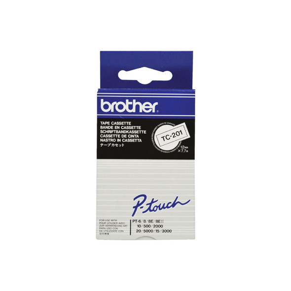 Brother TC201 Labelling Tape - High-Quality, Durable Tape for Brother Label Makers