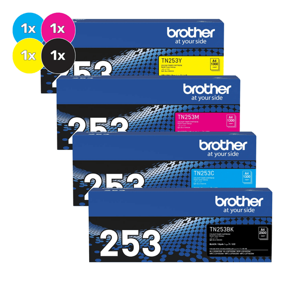 Brother TN-253 Value Pack - Includes [2x TN-253 Black, 1x TN-257 Cyan, Magenta & Yellow]