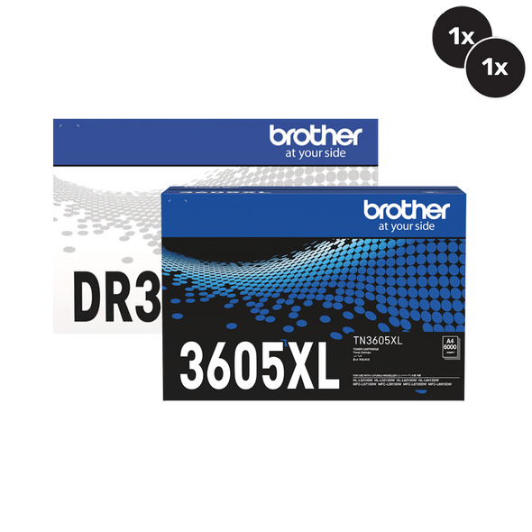 Brother TN3605XL and DR3605 Cartridge Bundle