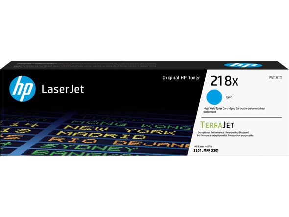 Genuine HP 218X Cyan High-Yield Toner Cartridge (W2181X)