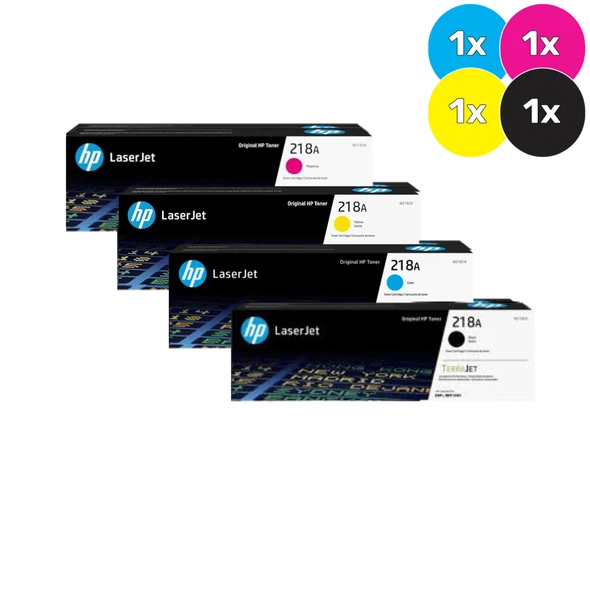 HP 218A Toner Cartridge Bundle [1 x Black, Cyan, Magenta, Yellow] (W2180A)