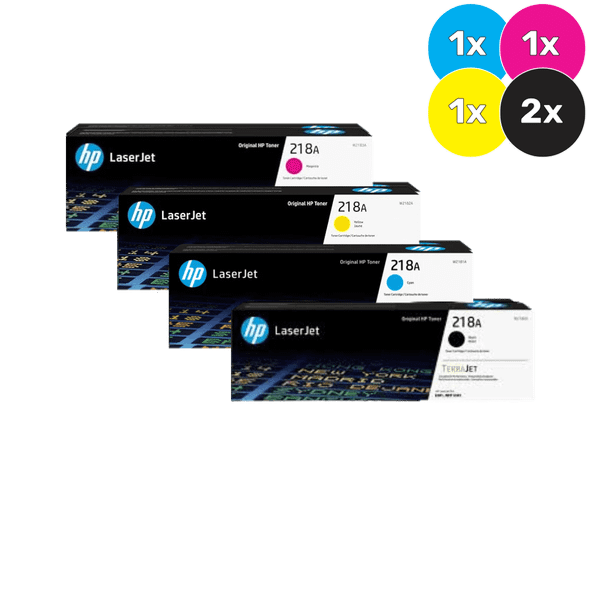 HP 218A Toner Cartridge Bundle Pack [2x Black, 1x Cyan, Magenta, Yellow] (W2180A)