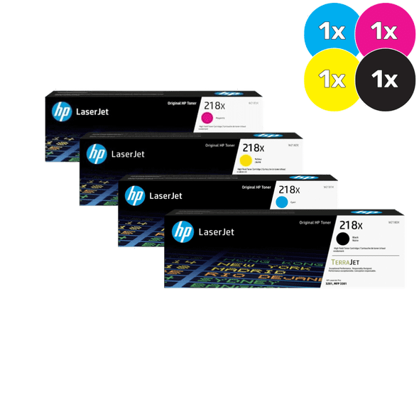 HP 218X Toner Cartridge Bundle [1 x Black, Cyan, Magenta, Yellow] (W2180X)
