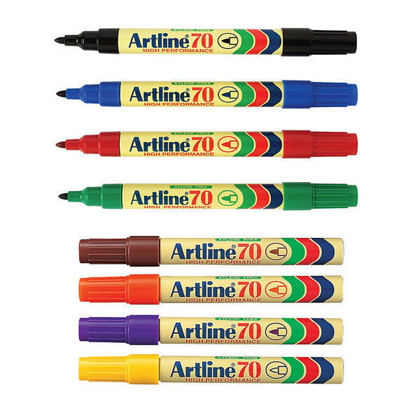 Artline 70 Permanent Marker 1.5mm Bullet Assorted (Box of 12)