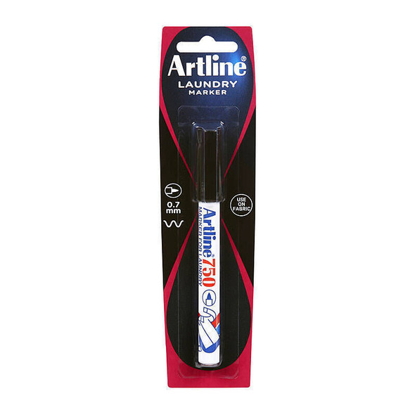 Artline 750 Laundry Marker 0.7mm Bullet Black