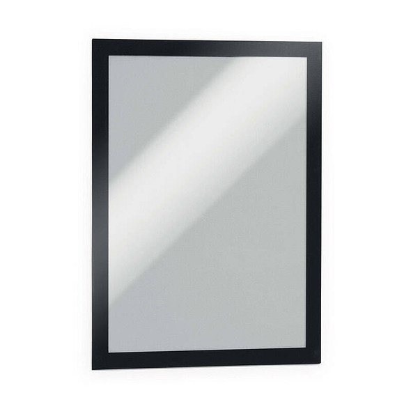 Durable Duraframe Self-Adhesive Sign Holder A4 Black (Pack of 2)