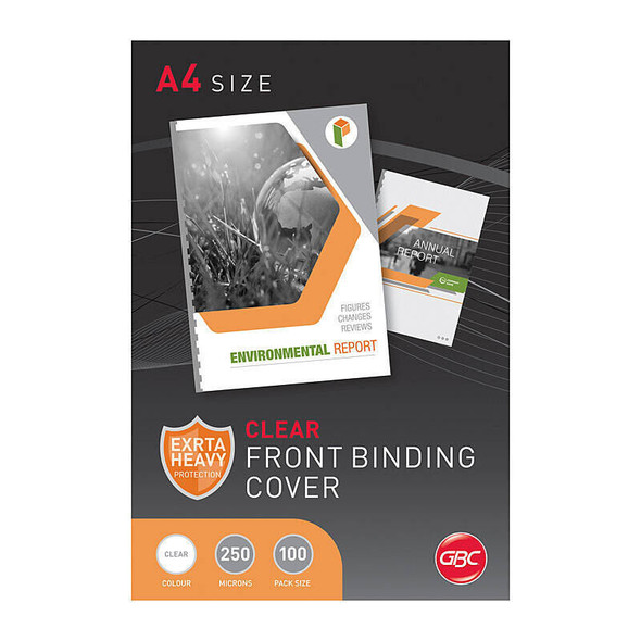 GBC Binding Cover A4 250 Micron Clear (Pack of 100)