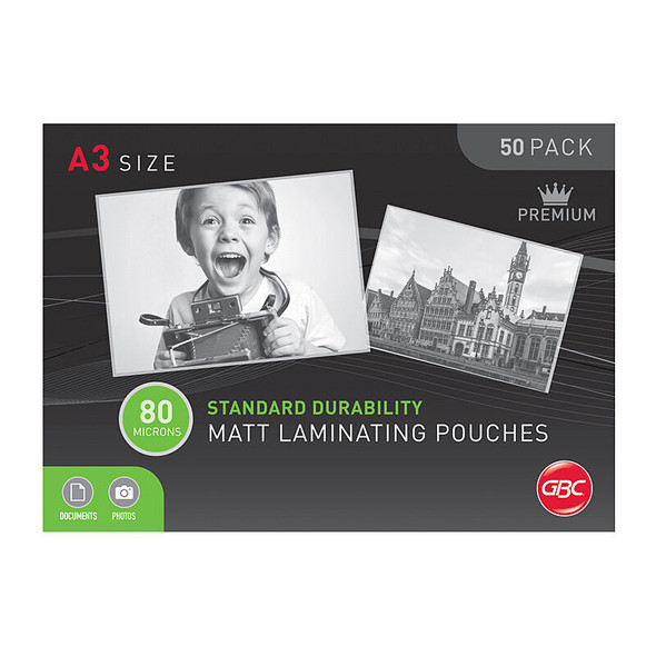 GBC Laminating Pouch A3 80 Micron Matt (Pack of 50)