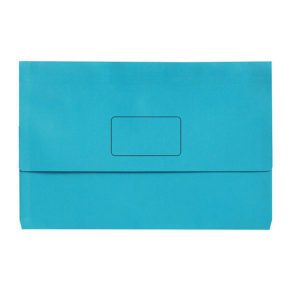 Marbig Slimpick Foolscap Document Wallet Bright Marin (Pack of 10)