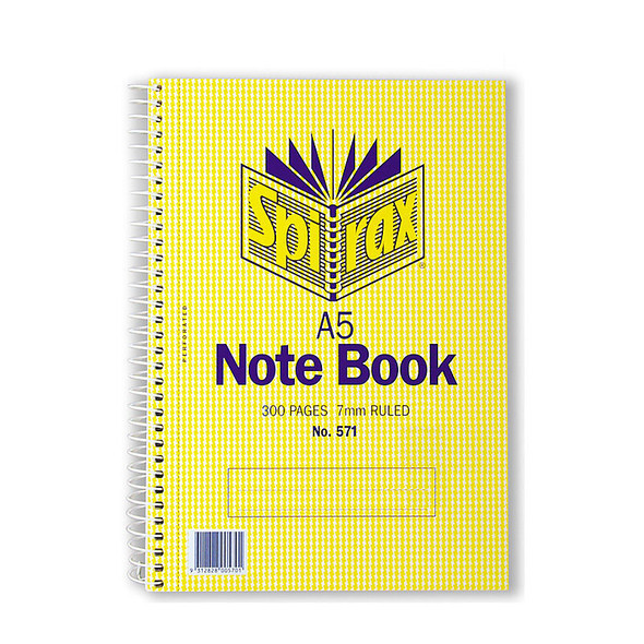 Spirax 571 Notebook A5 300 Page Side Opening (Pack of 5)