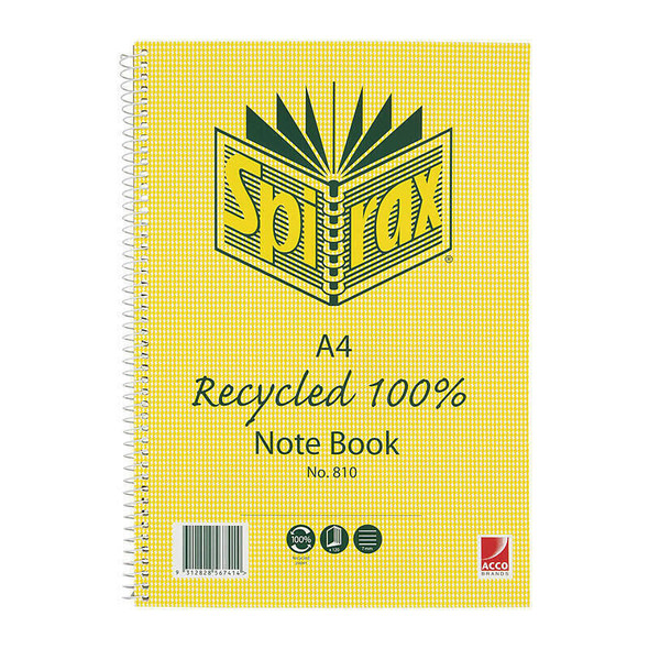Spirax 810 Recycled Notebook A4 120 Page (Pack of 5)
