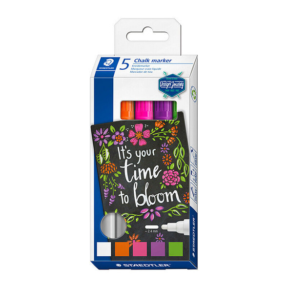 Staedtler Chalk Marker 344 Assorted (Pack of 5)