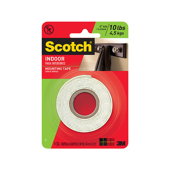 Scotch Mounting Tape 114 Indoor 250mm x 1.27m (Box of 6)