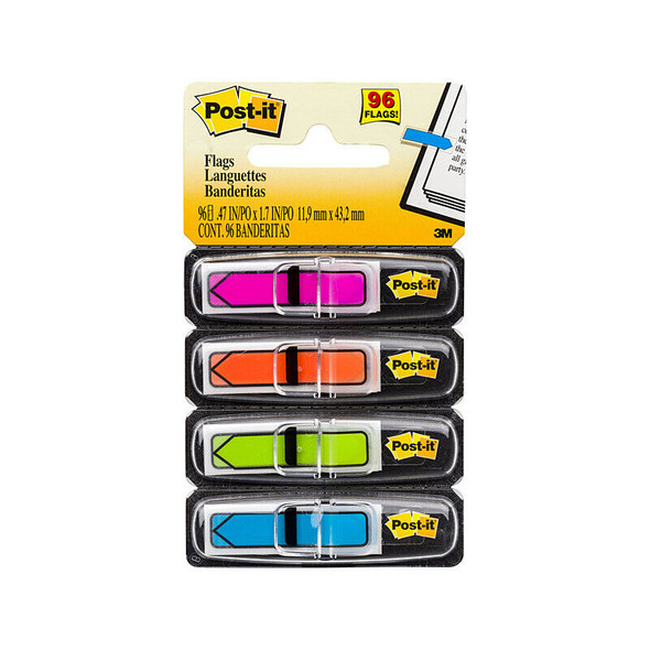Post-It Arrow Flags Bright Colours 12 x 45mm (Pack of 4, Box of 6)