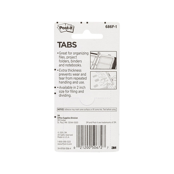 Post-It Filing Tabs Primary Colours 50 x 38mm (Pack of 24, Box of 6)
