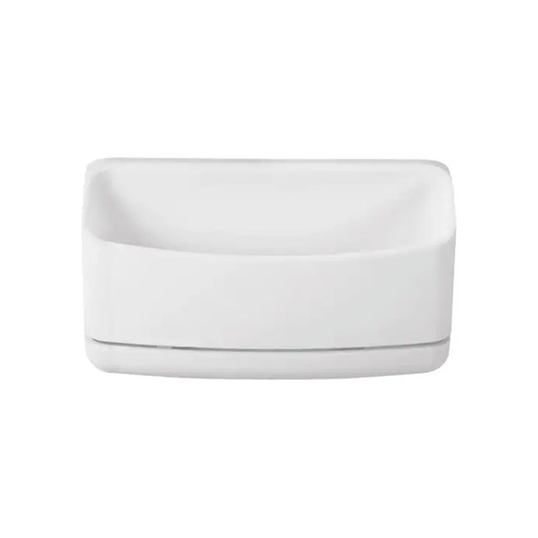 Genuine Command Adhesive Office Wall Hooks, white, rectangular, with a curved top and thin base line.