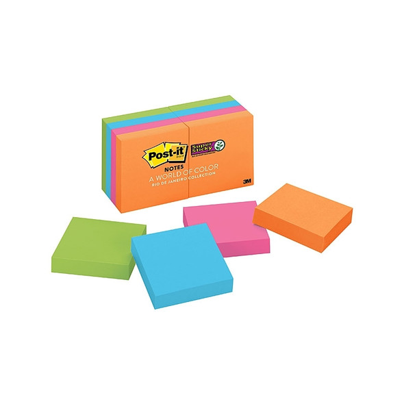 Post-It Super Sticky Notes Rio De Janeiro 48 x 48mm (Pack of 8)