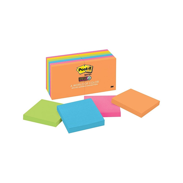 Post-It Super Sticky Notes Rio De Janeiro 76 x 76mm (Pack of 12)