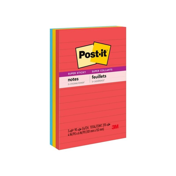 Post-It Super Sticky Lined Notes Marrakesh 101 x 152mm (Pack of 3)