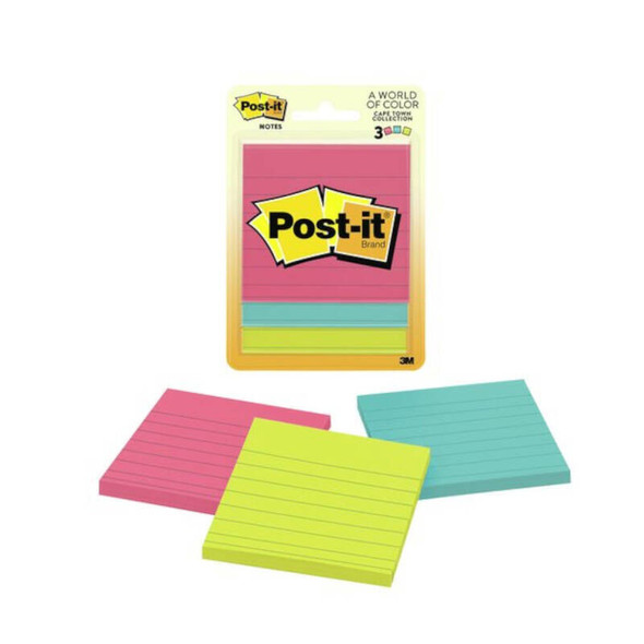 Post-It Lined Notes Jaipur 76 x 76mm (Pack of 3, Box of 6)
