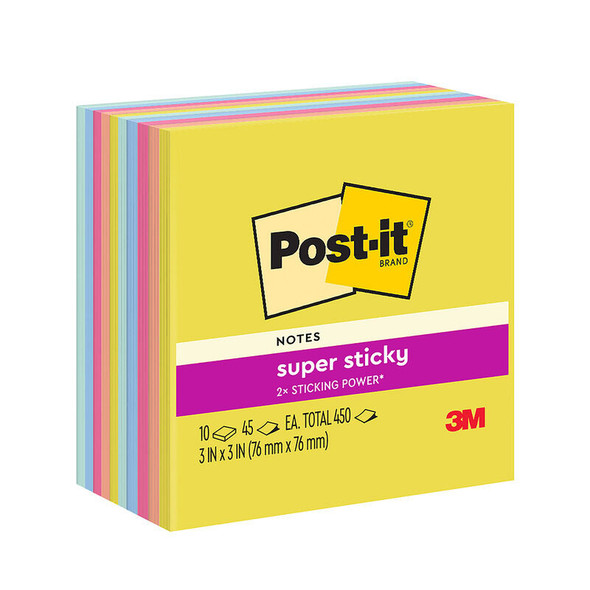 Post-It Super Sticky Notes Summer Joy 76 x 76mm (Pack of 10)