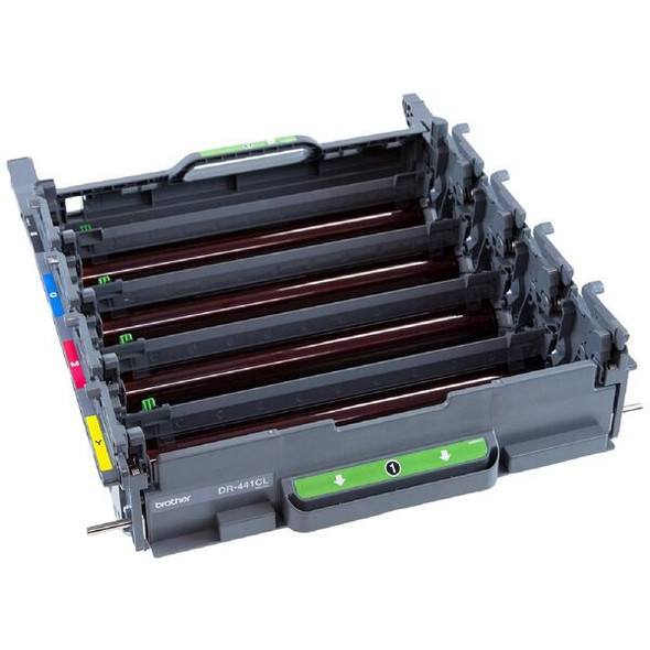 Brother DR441 Drum Unit, compatible, black, with green, blue, yellow and red toner rollers visible.