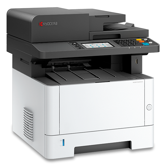 Kyocera MA3501WFX Mono MFP printer with white and dark gray design and control panel visible.