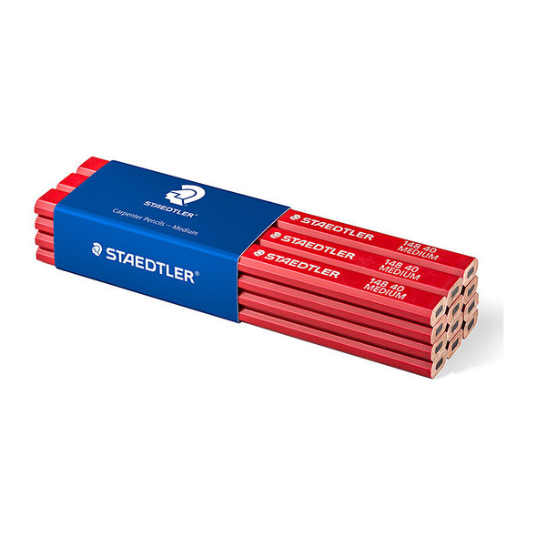 Staedtler Carpenter Pencil Red Lacquer 2H (Pack of 12)